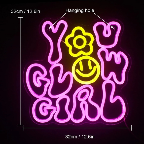 You Glow Girl LED Neon Light Sign - Picture 2 of 4